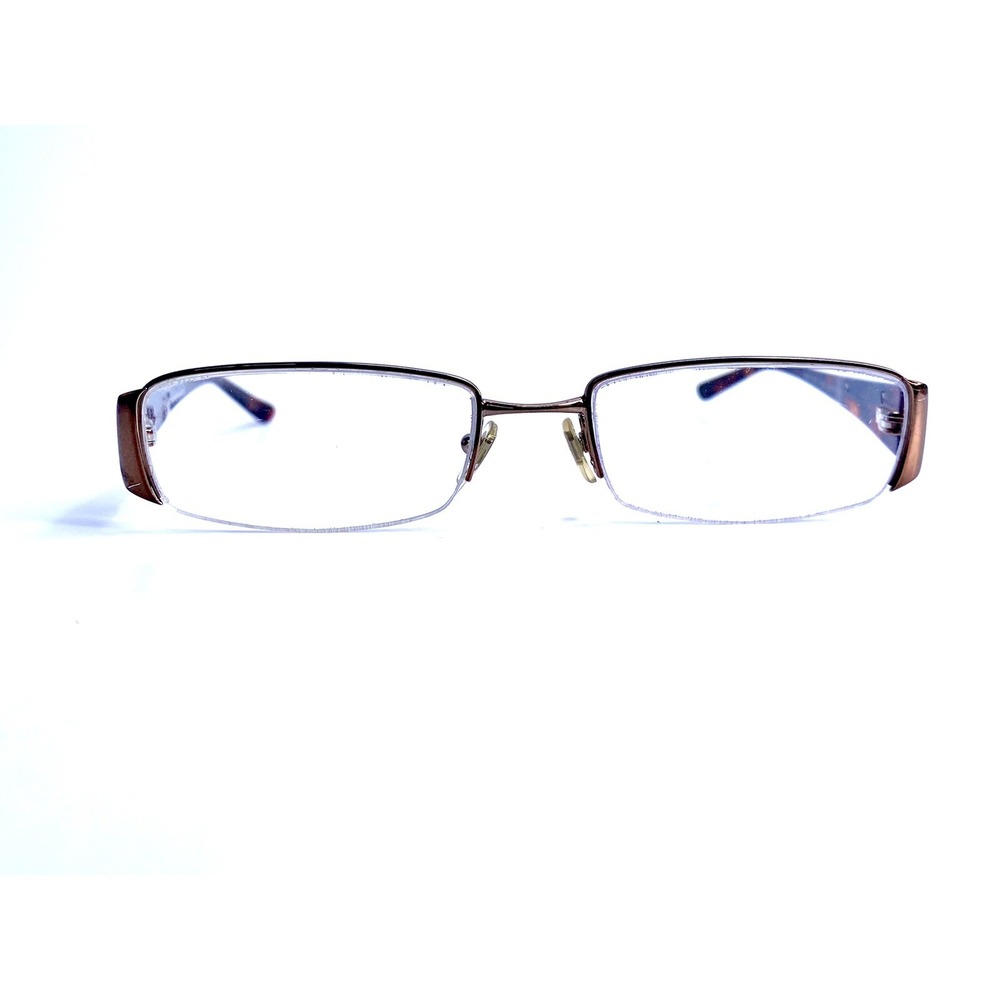 Versace Brown Gold Rectangular Glasses Tortoise Temples Italy MOD 1109 52 18 135